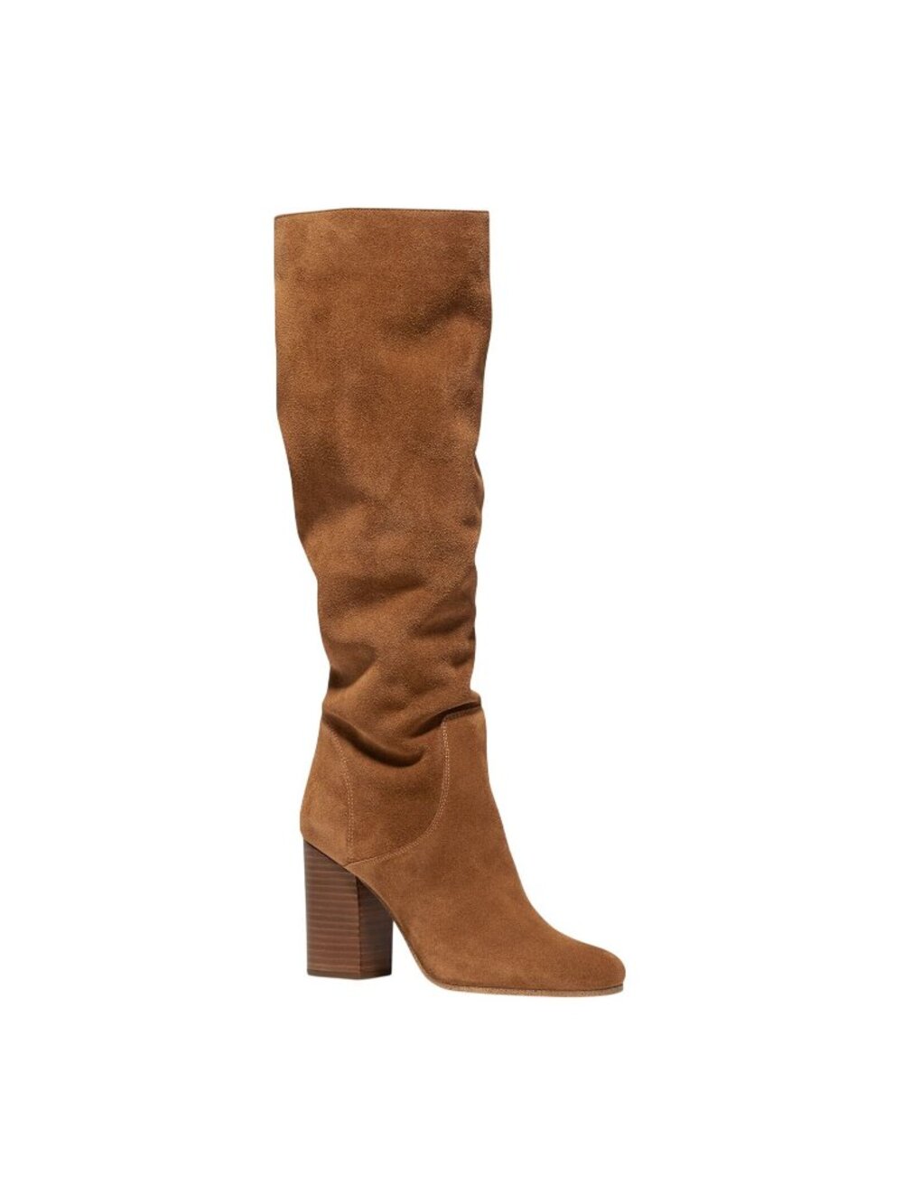 NWT Michael Michael Kors Ruched High Block Heel Suede Boots Luggage Brown 11M